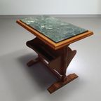 Magazine Holder With Green Marble Top 1960's. thumbnail 2