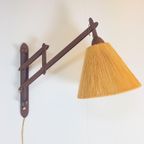 Vintage Fog & Mørup Teak Wandlamp Schaar Lamp Rope '50 Deens thumbnail 14