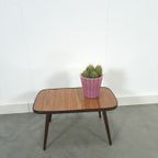 Bijzettafel Met Bruin Houtlook Formica Blad Met Zwarte Rand Nr. 7 Plantentafel thumbnail 4