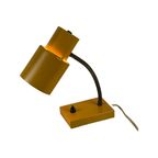 Vintage Desk Lamp - Yellow - Brass Gooseneck And Power Switch On The Base thumbnail 3
