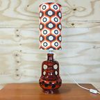 Vintage Keramieken Fat Lava Tafellamp (70s) Scheurich West Germany Lamp (jaren 70) Patroon Kap thumbnail 3