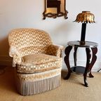 Vintage Fluweel Fauteuil Met Franjes Boudoir thumbnail 2