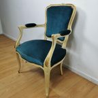 Brocante Vintage Franse Louis Xv Stoeltje, Fauteuil 304 thumbnail 14