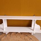 Brocante Vintage Wandplank, Debbel Regaal, Wit Houten Schap thumbnail 2