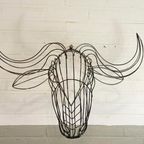 3d Metalen Stier, Draad Kunst, Wanddecoratie thumbnail 6
