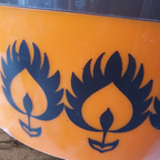 Retro Oranje Bruine Kunststof Pot Met Deksel Gdr Jaren 70 thumbnail 4