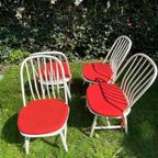 4 Akerblom Sweden Stoelen. Geweldige Vintage Spijlen Stoelen. Scando! thumbnail 6