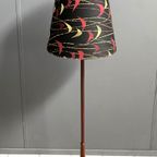 Danish Teak Floor Lamp With Black And Red , Yellow Shade 1960S thumbnail 2