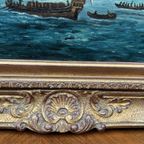 Jan Van Genechten “Gezicht Op De Oude Amsterdamse Haven”. thumbnail 5