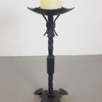 Vintage Brutalist Vloer Kandelaar Cast Iron Mid Century 1960 thumbnail 9