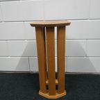 Zeldzaam Jaren 70-80 Eiken Plantentafel Planten Zuil (art Deco Style) thumbnail 4