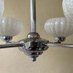 Hanglamp Lamp Plafondlamp Art Deco 1930 4 Arms Clichyglas Frans thumbnail 5