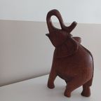 Vintage Handgekerfde Houten Olifant, Massief, 35 Cm thumbnail 10