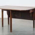 Charmante Antieke Eikenhouten Hangoor Eettafel Uit Eind 19e Eeuw thumbnail 3