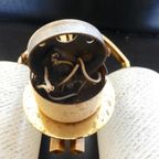 Retro Vintage Wandlamp Lamp Messing Jaren 60 Glas Goud thumbnail 6
