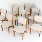 Set 8 Deense Stoel Stoelen 'Kettrup' Vintage New Upholstery thumbnail 16