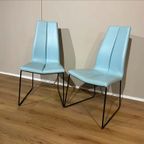 2X Montis Ivy Eetkamerstoelen - Blauw - Leder - Design thumbnail 3