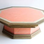 Octagonal Coffee Table In Brass And Faux-Pearl By Rodolfo Dubarry, Marbella 1960S thumbnail 12