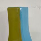 Unieke Groen Blauwe Bloemenvaas In Flesvorm thumbnail 7