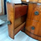 60S Notenhout Fineer Engelse Art Deco Kaptafel /  Vintage Kaptafel Supersuite Production thumbnail 6