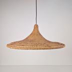 Vintage Rotan Trompet Hanglamp Bamboo Heksenhoed Japandi “60 thumbnail 2