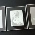 Drieluik Zilver Zwart Metaal Gravures Angerand 3 Dames thumbnail 14