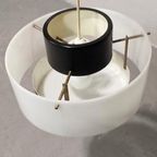 Vintage Mid Century Modern Hanglamp, Wit En Zwart thumbnail 10
