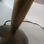 Vintage '60-70s Style' Glazen Tafellamp Geel Oranje Vlam/swirlmotief thumbnail 13