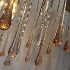 Roze Teardrop Venini Model Chrome Xl Hanglamp Kroonluchter thumbnail 8