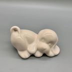 Vintage Deco Hondje Wit Keramiek 80's thumbnail 3