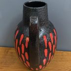 Ceramic Red And Black Vase By Scheurich Germany Model 279-38 thumbnail 5