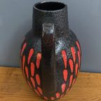 Ceramic Red And Black Vase By Scheurich Germany Model 279-38 thumbnail 9