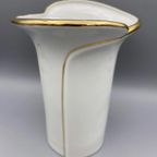 Fena White Pinstripe Gold Vase thumbnail 3