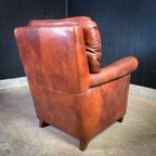 Vintage Schaapsleren Fauteuil Met Hoge Rug thumbnail 12