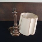Vintage - Tafellamp - Kastlamp - Messing - Stoffen Kap - Herda thumbnail 2