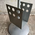 Sculptural Modern Side Table And Magazine Rack With Glass Top thumbnail 6