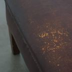 Stoere Vintage Hocker Gemaakt Van Schapenleer thumbnail 6