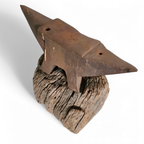 19th Century Blacksmith's Anvil On The Original Tree Stump Pedestal thumbnail 2