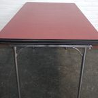 Uitschuifbare Tafelblad Met Besteklade Van Rood Formica thumbnail 9