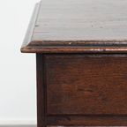 Mooie Antieke Eikenhouten Engelse Ladekast/ Commode Uit De 18e Eeuw Met Originele Bolpootjes thumbnail 7