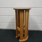 Zeldzaam Jaren 70-80 Eiken Plantentafel Planten Zuil (art Deco Style) thumbnail 2
