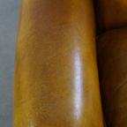 Comfortabele Gele Grote Engelse Stijl Rundleren Fauteuil Met Een Correcte Afwerking Met Siernagel thumbnail 8