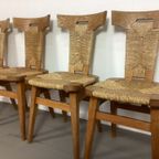 5 Arts & Crafts Stoelen W. Kuyper Jaren'20 Brutalistisch thumbnail 3