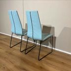 2X Montis Ivy Eetkamerstoelen - Blauw - Leder - Design thumbnail 6