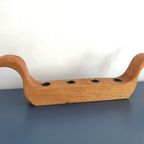 Vintage Handgemaakte Houten Kandelaar Voor 4 Kaarsen thumbnail 3