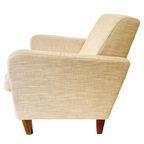 Vintage Linnen Fauteuil Beige thumbnail 5