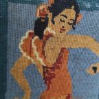 Vintage Geborduurd Schilderij Spaanse Danseres thumbnail 6