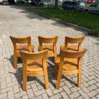 Set (5) Deens Vintage Eetkamerstoelen Brutalist Style thumbnail 8