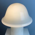 Large Fully White Glass Peill And Putzler Mushroom Table Lamp Xl 1970 thumbnail 6