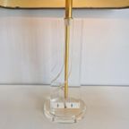 Vintage Tafellamp Plexiglas Messing Italië Goud ‘70 Regency thumbnail 6